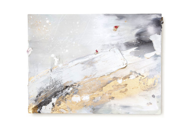 「Dear you」H45×W60cm, Acrylic paint, Plating pigment, Canvas, 2021