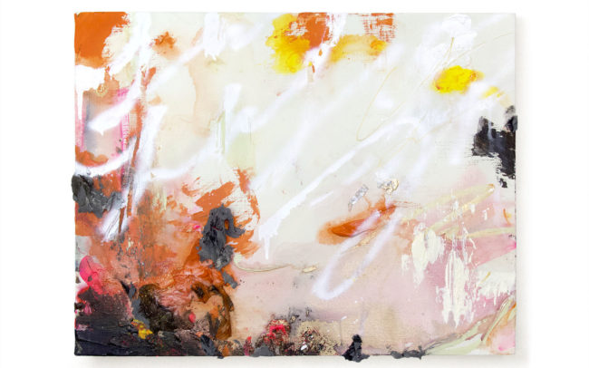 「awakening wind」H41×W53, Acrylic paint, Plating pigment, Canvas, 2022