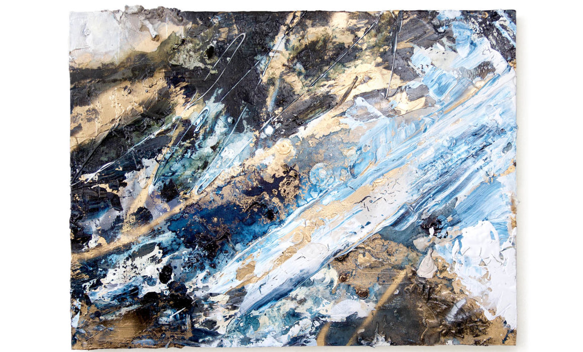 「After the wind」H61×W80cm, Acrylic paint, Plating pigment, Canvas, 2022
