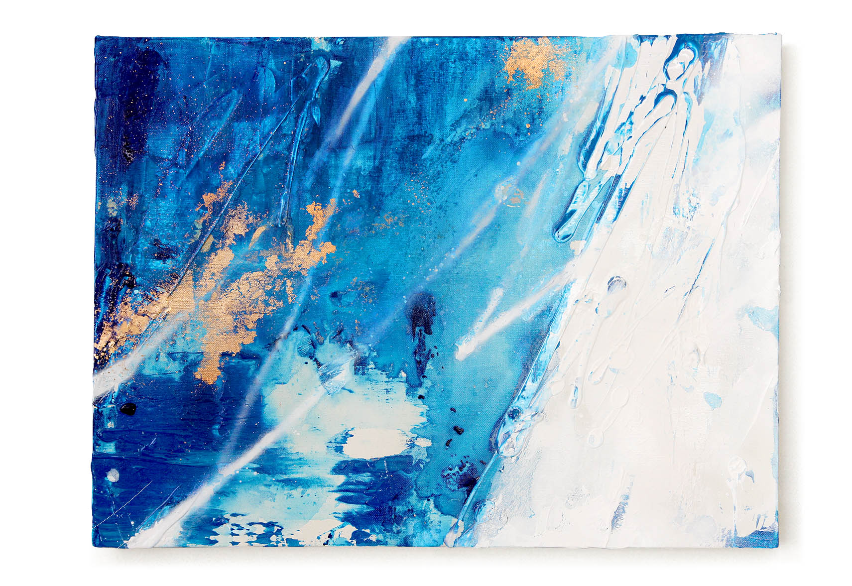 「Blue」H45×W60cm, Acrylic paint, Plating pigment, Canvas, 2022