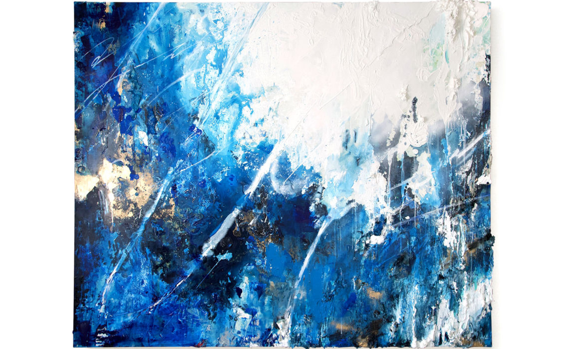 「Thousand wave」H162×W194cm, Acrylic paint, Plating pigment, Canvas, 2022
