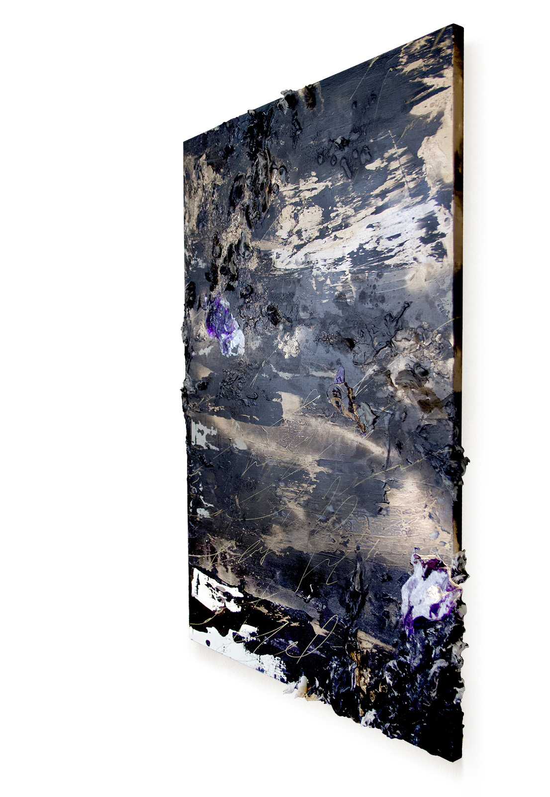 across the wind / Gold」H80×W117cm, Acrylic paint, Plating pigment, Canvas, 2022