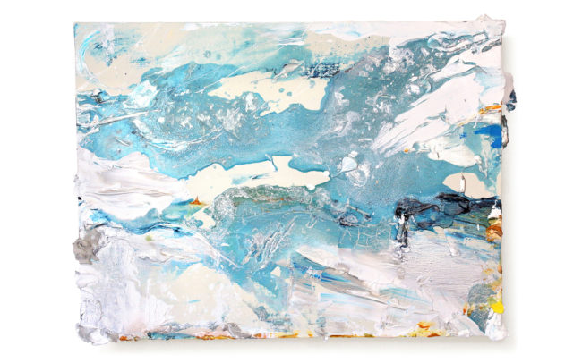 「Light Fold 光の向こう」H46×W60×D2cm, Acrylic paint, Plating pigment, Canvas, 2025