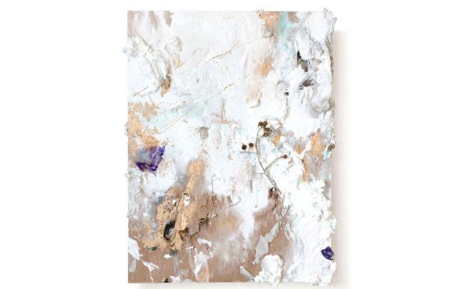 「Glow#」H61×W46cm, Acrylic paint, Plating pigment, Wood canvas,Flower that day, 2026