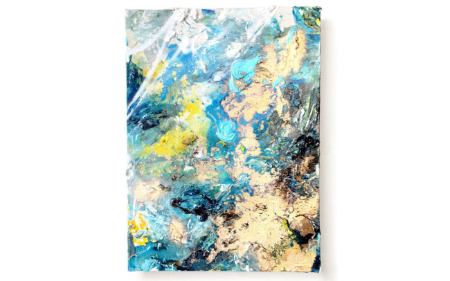 「Memory 空の季節」H61×W46cm, Acrylic paint, Plating pigment, Wood canvas,Flower that day, 2026