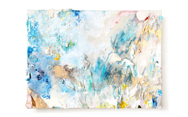 「Note あの日の音」H33×W45cm, Acrylic paint, Plating pigment, Wood canvas,Flower that day, 2026